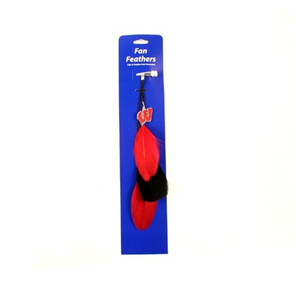 NCAA Wisconsin Badgers Feather Team Hair Football New Colors
